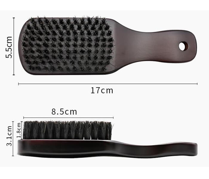 Men's beard comb beard brush natural bristle beard brush handle modeling oil head haircut hair brush OEM