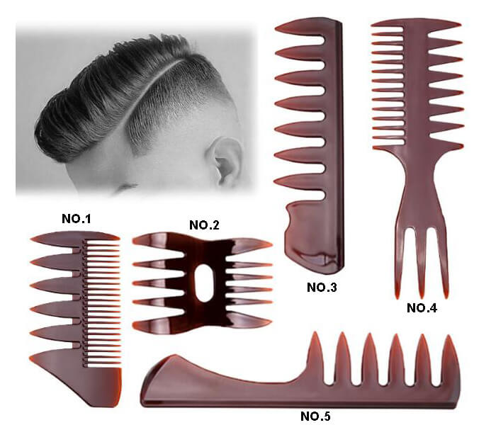brown color Classic Mens Hair Styling Series Combs Wide Teeth Detangling Double Tooth Comb Male Oil Head Hairdressing Comb In Newest Design