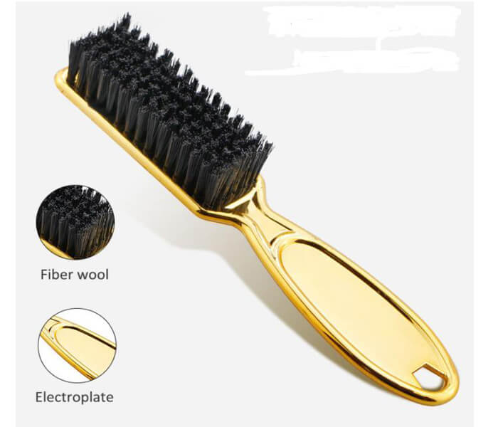 Gold Fade Brush Comb Scissors Cleaning Brush Barber Shop Skin Fade Vintage Oil Head Shape Carving Cleaning Brush