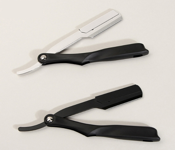 Custom logo safety razor for men Stainless Steel straight razor beard tool